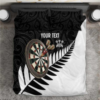 Personalised New Zealand Darts Bedding Set Silver Fern Aotearoa Maori Pattern - Polynesian Pride