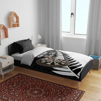 Personalised New Zealand Darts Bedding Set Silver Fern Aotearoa Maori Pattern - Polynesian Pride