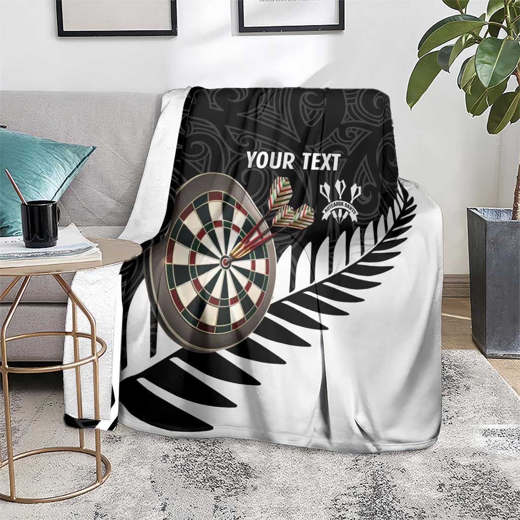 Personalised New Zealand Darts Blanket Silver Fern Aotearoa Maori Pattern - Polynesian Pride