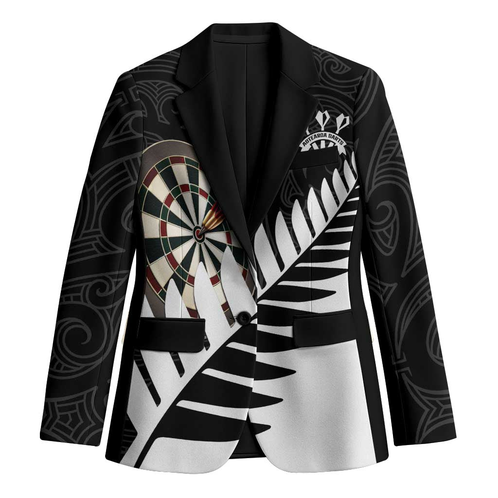 Personalised New Zealand Darts Blazer Silver Fern Aotearoa Maori Pattern - Polynesian Pride