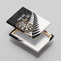 Personalised New Zealand Darts Canvas Wall Art Silver Fern Aotearoa Maori Pattern - Polynesian Pride