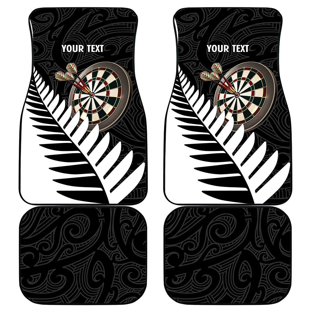 Personalised New Zealand Darts Car Mats Silver Fern Aotearoa Maori Pattern - Polynesian Pride