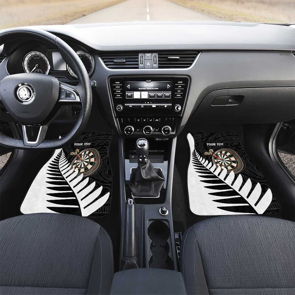Personalised New Zealand Darts Car Mats Silver Fern Aotearoa Maori Pattern - Polynesian Pride