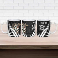 Personalised New Zealand Darts Ceramic Mug Silver Fern Aotearoa Maori Pattern - Polynesian Pride
