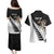 Personalised New Zealand Darts Couples Matching Puletasi and Hawaiian Shirt Silver Fern Aotearoa Maori Pattern - Polynesian Pride