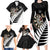 Personalised New Zealand Darts Family Matching Long Sleeve Bodycon Dress and Hawaiian Shirt Silver Fern Aotearoa Maori Pattern - Polynesian Pride