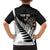 Personalised New Zealand Darts Family Matching Off The Shoulder Long Sleeve Dress and Hawaiian Shirt Silver Fern Aotearoa Maori Pattern - Polynesian Pride