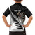 Personalised New Zealand Darts Family Matching Short Sleeve Bodycon Dress and Hawaiian Shirt Silver Fern Aotearoa Maori Pattern - Polynesian Pride