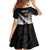 Personalised New Zealand Darts Family Matching Short Sleeve Bodycon Dress and Hawaiian Shirt Silver Fern Aotearoa Maori Pattern - Polynesian Pride