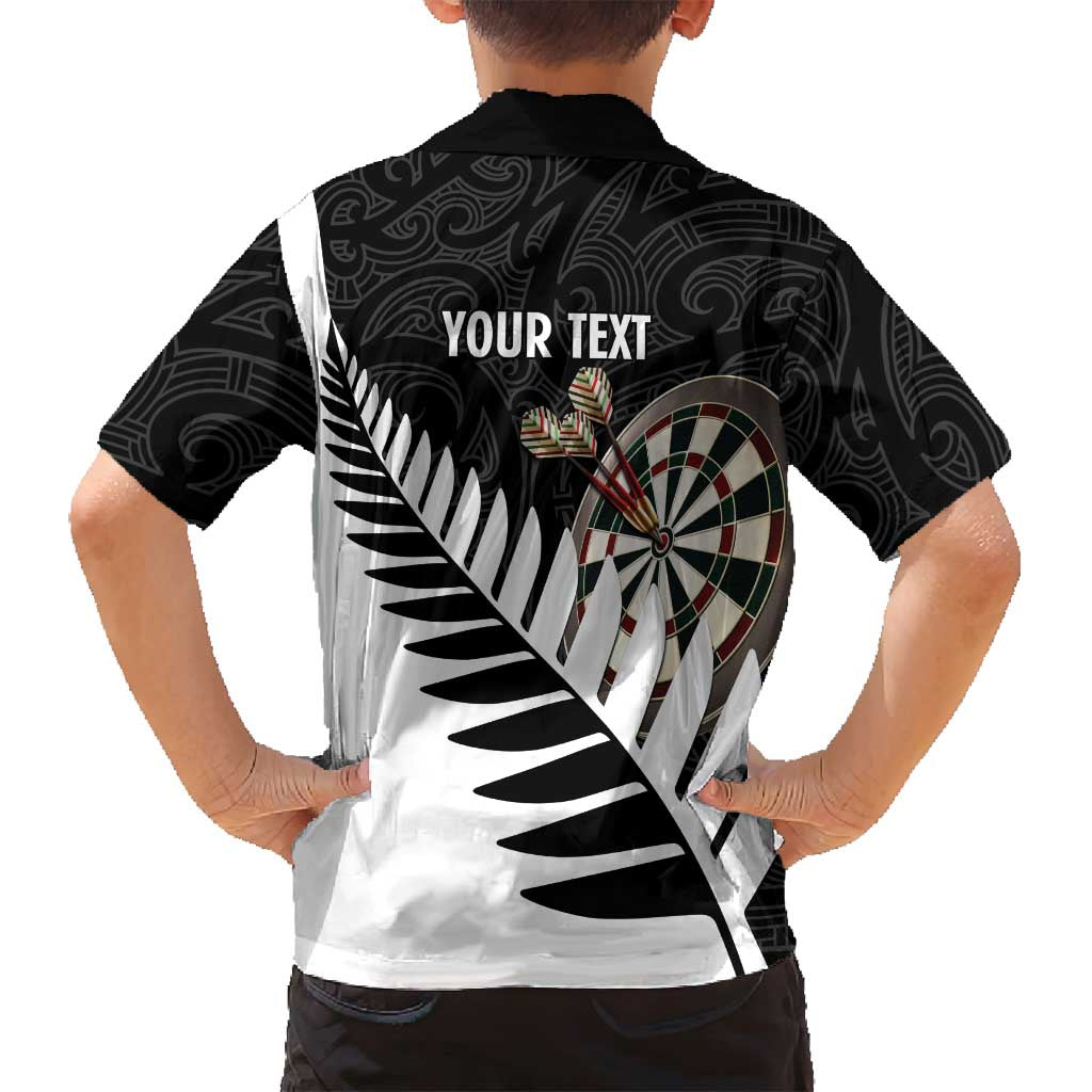 Personalised New Zealand Darts Family Matching Summer Maxi Dress and Hawaiian Shirt Silver Fern Aotearoa Maori Pattern - Polynesian Pride
