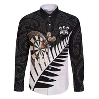 Personalised New Zealand Darts Family Matching Summer Maxi Dress and Hawaiian Shirt Silver Fern Aotearoa Maori Pattern - Polynesian Pride