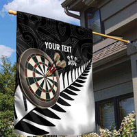 Personalised New Zealand Darts Garden Flag Silver Fern Aotearoa Maori Pattern - Polynesian Pride