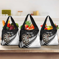 Personalised New Zealand Darts Grocery Bag Silver Fern Aotearoa Maori Pattern - Polynesian Pride