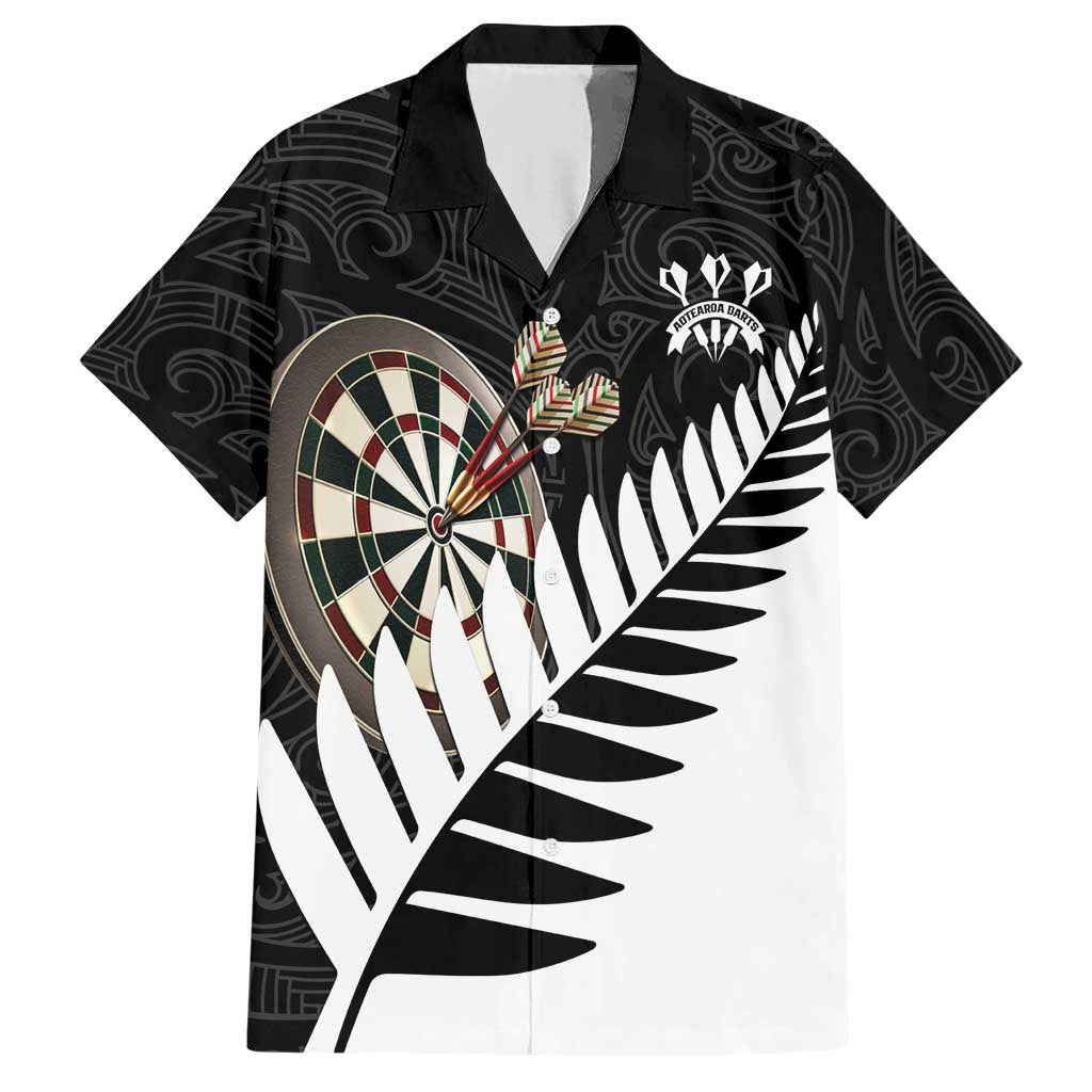 Personalised New Zealand Darts Hawaiian Shirt Silver Fern Aotearoa Maori Pattern - Polynesian Pride
