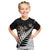 Personalised New Zealand Darts Kid T Shirt Silver Fern Aotearoa Maori Pattern - Polynesian Pride