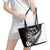 Personalised New Zealand Darts Leather Tote Bag Silver Fern Aotearoa Maori Pattern - Polynesian Pride