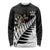 Personalised New Zealand Darts Long Sleeve Shirt Silver Fern Aotearoa Maori Pattern - Polynesian Pride