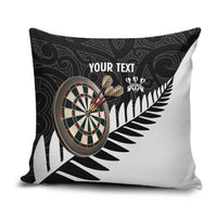 Personalised New Zealand Darts Pillow Cover Silver Fern Aotearoa Maori Pattern - Polynesian Pride