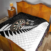 Personalised New Zealand Darts Quilt Silver Fern Aotearoa Maori Pattern - Polynesian Pride