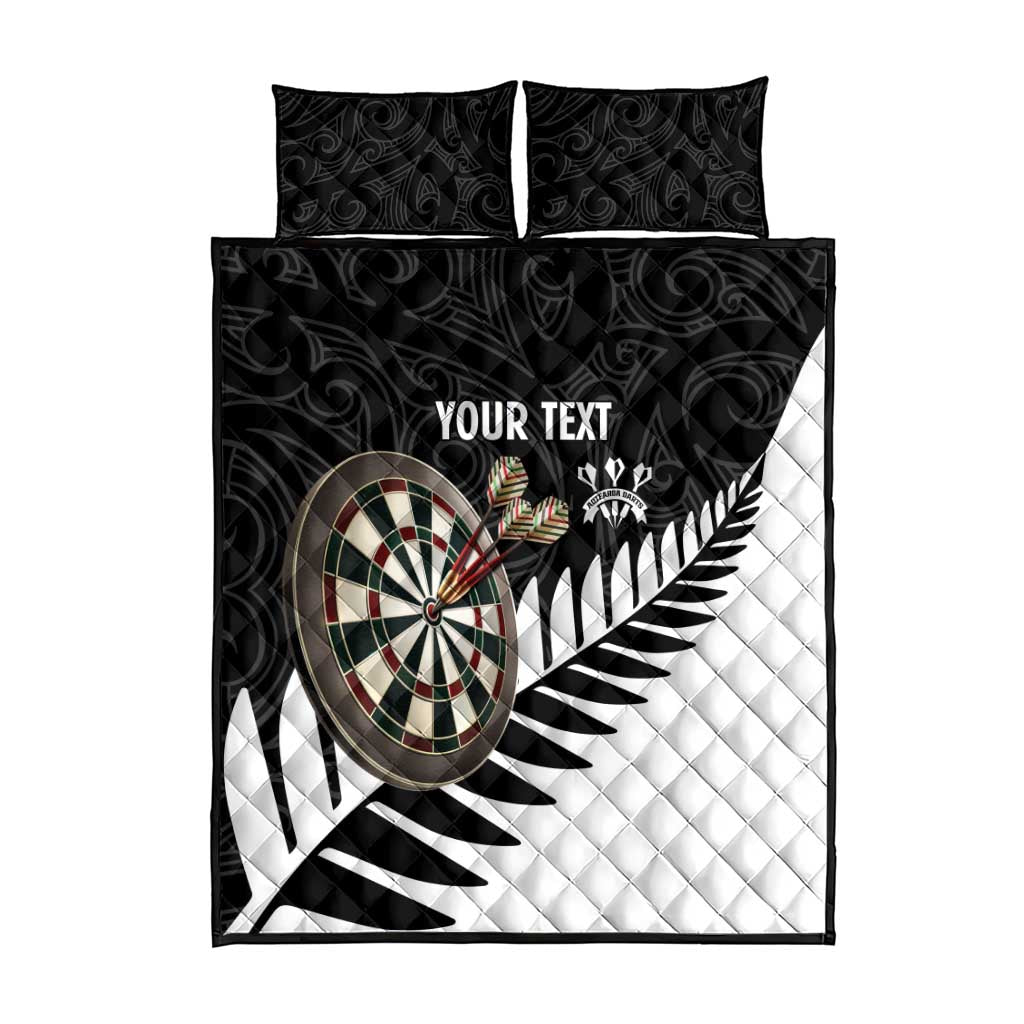 Personalised New Zealand Darts Quilt Bed Set Silver Fern Aotearoa Maori Pattern - Polynesian Pride