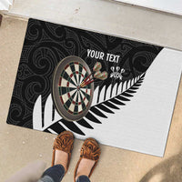 Personalised New Zealand Darts Rubber Doormat Silver Fern Aotearoa Maori Pattern - Polynesian Pride