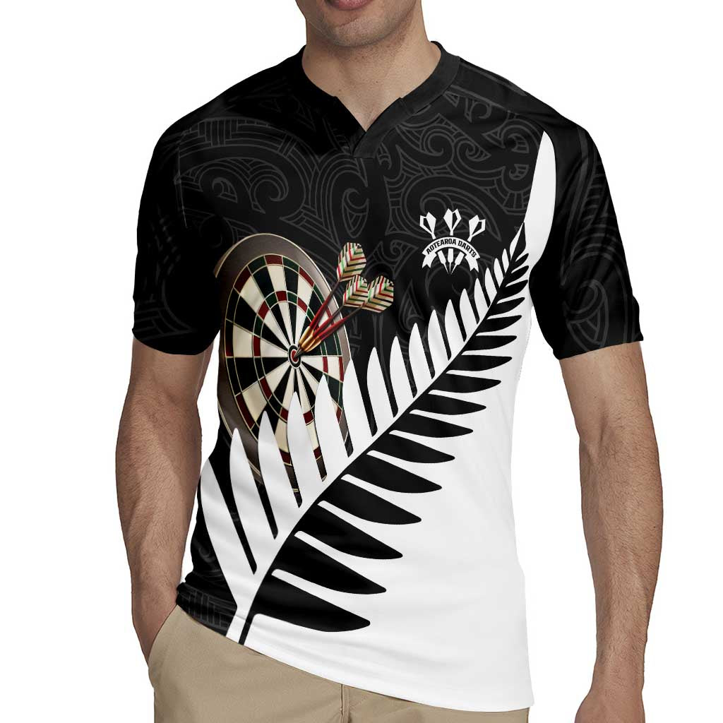 Personalised New Zealand Darts Rugby Jersey Silver Fern Aotearoa Maori Pattern - Polynesian Pride