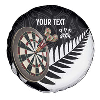 Personalised New Zealand Darts Spare Tire Cover Silver Fern Aotearoa Maori Pattern - Polynesian Pride