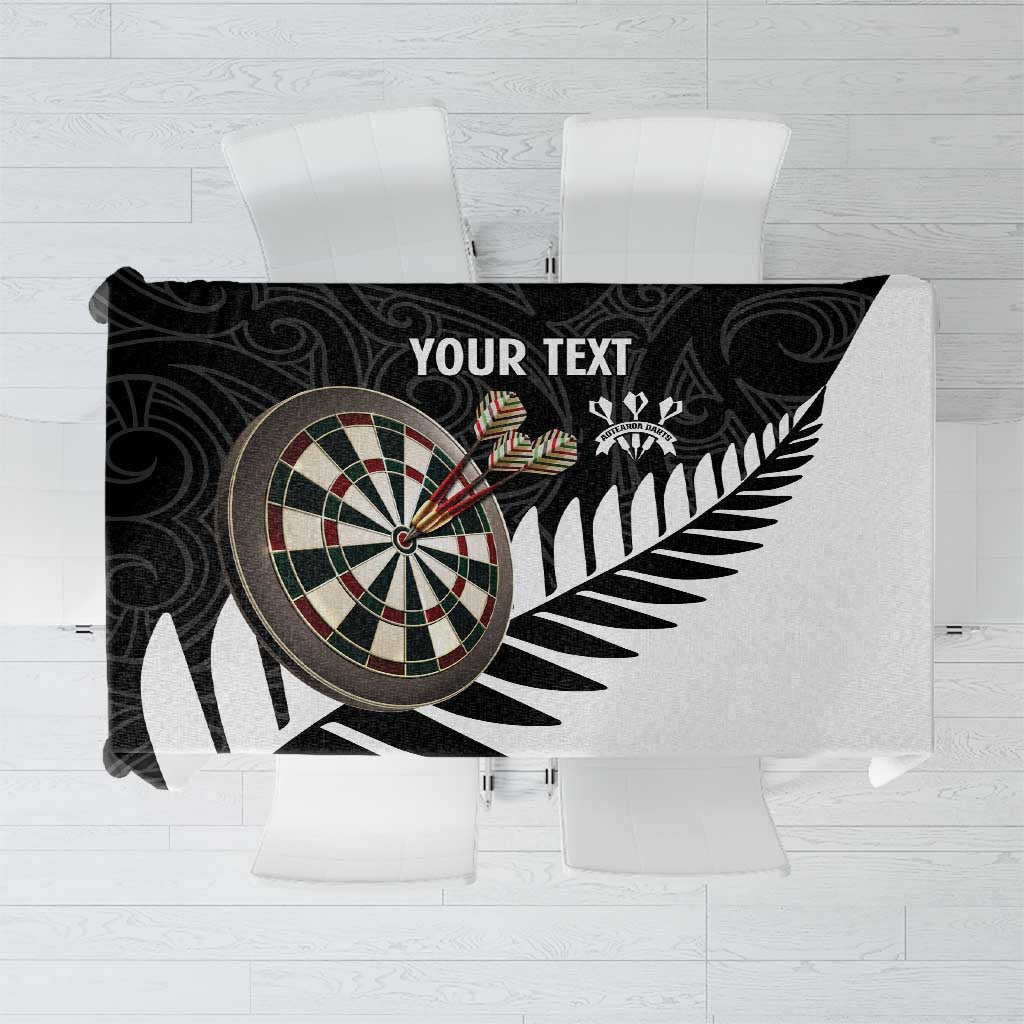 Personalised New Zealand Darts Tablecloth Silver Fern Aotearoa Maori Pattern - Polynesian Pride