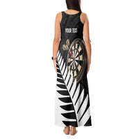 Personalised New Zealand Darts Tank Maxi Dress Silver Fern Aotearoa Maori Pattern - Polynesian Pride
