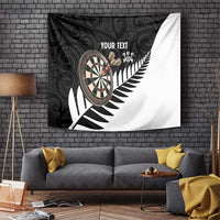 Personalised New Zealand Darts Tapestry Silver Fern Aotearoa Maori Pattern - Polynesian Pride