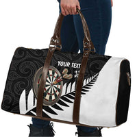 Personalised New Zealand Darts Travel Bag Silver Fern Aotearoa Maori Pattern - Polynesian Pride