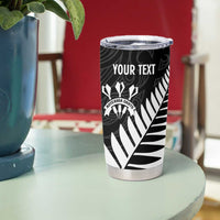 Personalised New Zealand Darts Tumbler Cup Silver Fern Aotearoa Maori Pattern - Polynesian Pride