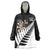 Personalised New Zealand Darts Wearable Blanket Hoodie Silver Fern Aotearoa Maori Pattern - Polynesian Pride