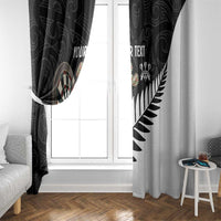 Personalised New Zealand Darts Window Curtain Silver Fern Aotearoa Maori Pattern - Polynesian Pride