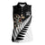 Personalised New Zealand Darts Women Sleeveless Polo Shirt Silver Fern Aotearoa Maori Pattern - Polynesian Pride