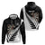 Personalised New Zealand Darts Zip Hoodie Silver Fern Aotearoa Maori Pattern - Polynesian Pride