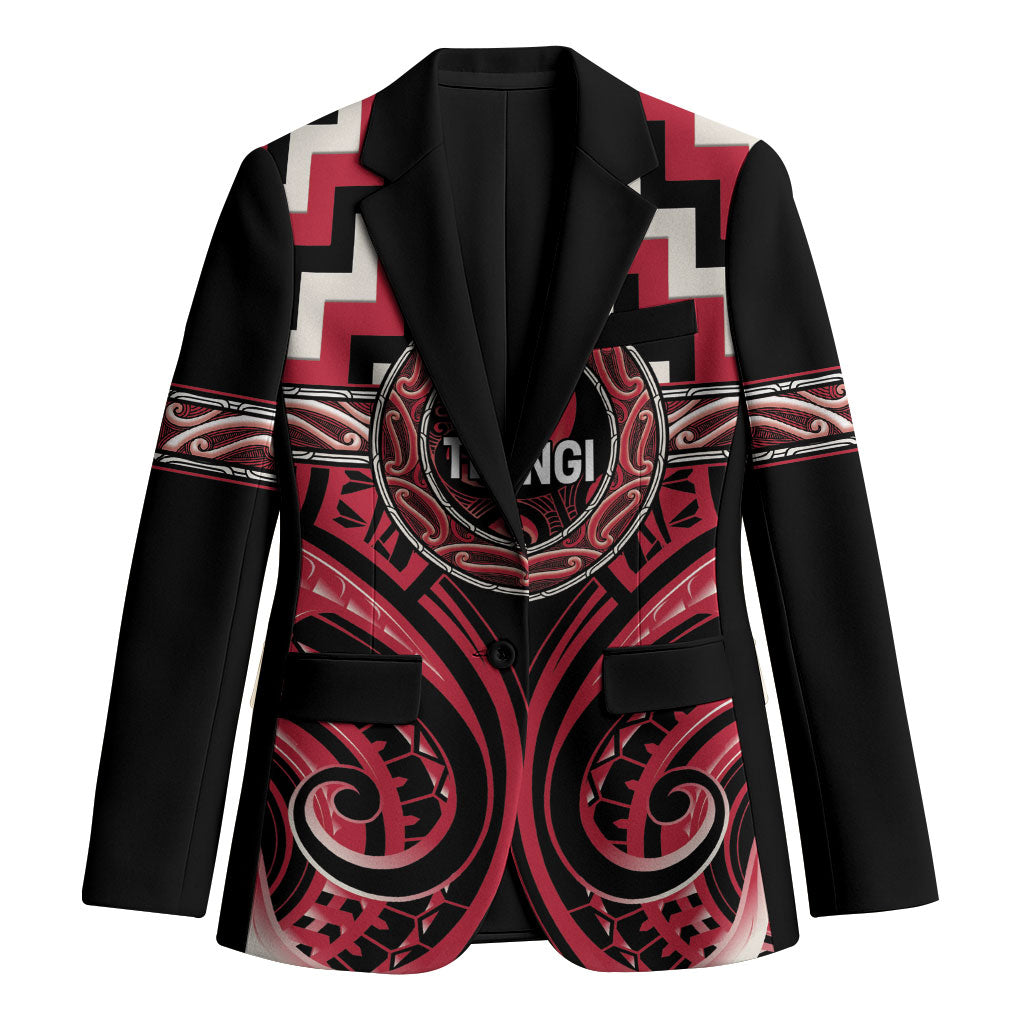 Aotearoa Ngai Te Rangi Personalised Blazer Maori Iwi Poutama Puhoro Tattoo LT14 Unisex Red - Polynesian Pride