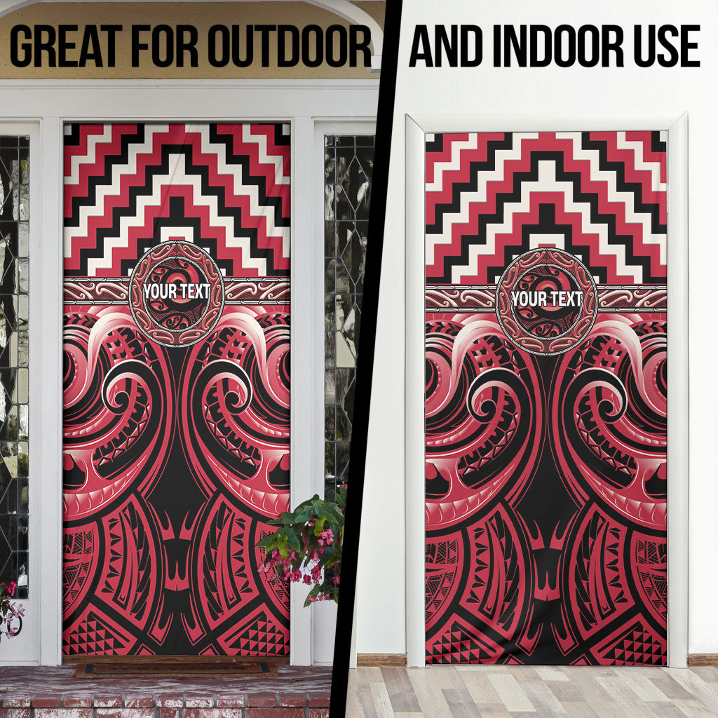 Aotearoa Ngai Te Rangi Personalised Door Cover Maori Iwi Poutama Puhoro Tattoo LT14 - Polynesian Pride
