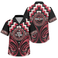 Aotearoa Ngai Te Rangi Personalised Family Matching Mermaid Dress and Hawaiian Shirt Maori Iwi Poutama Puhoro Tattoo LT14 Son's Shirt Red - Polynesian Pride