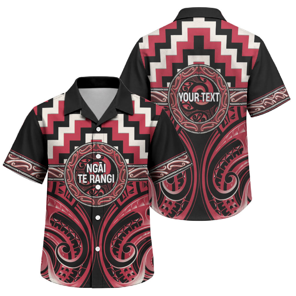 Aotearoa Ngai Te Rangi Personalised Family Matching Puletasi and Hawaiian Shirt Maori Iwi Poutama Puhoro Tattoo LT14 Son's Shirt Red - Polynesian Pride