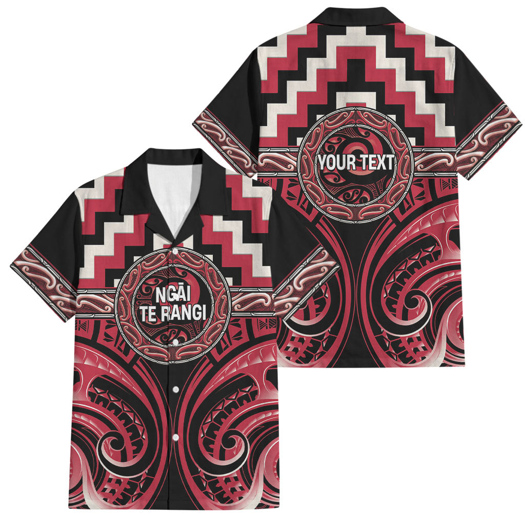 Aotearoa Ngai Te Rangi Personalised Family Matching Short Sleeve Bodycon Dress and Hawaiian Shirt Maori Iwi Poutama Puhoro Tattoo LT14 Dad's Shirt - Short Sleeve Red - Polynesian Pride