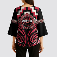 Aotearoa Ngai Te Rangi Personalised Kimono Sleeve Blouse Maori Iwi Poutama Puhoro Tattoo LT14 - Polynesian Pride