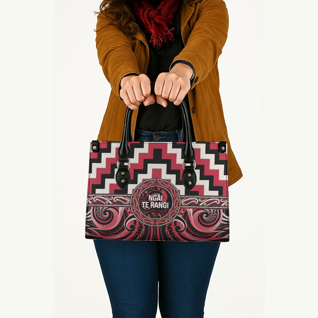 Aotearoa Ngai Te Rangi Leather Bag Maori Iwi Poutama Puhoro Tattoo LT14 - Polynesian Pride