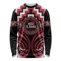 Aotearoa Ngai Te Rangi Personalised Long Sleeve Shirt Maori Iwi Poutama Puhoro Tattoo LT14 Unisex Red - Polynesian Pride
