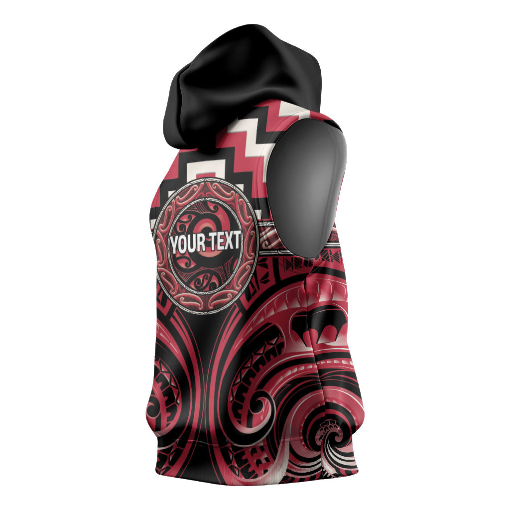Aotearoa Ngai Te Rangi Personalised Sleeveless Hoodie Maori Iwi Poutama Puhoro Tattoo LT14 - Polynesian Pride