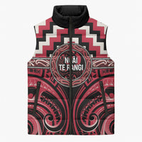 Aotearoa Ngai Te Rangi Personalised Sleeveless Puffer Jacket Maori Iwi Poutama Puhoro Tattoo LT14 Unisex Red - Polynesian Pride