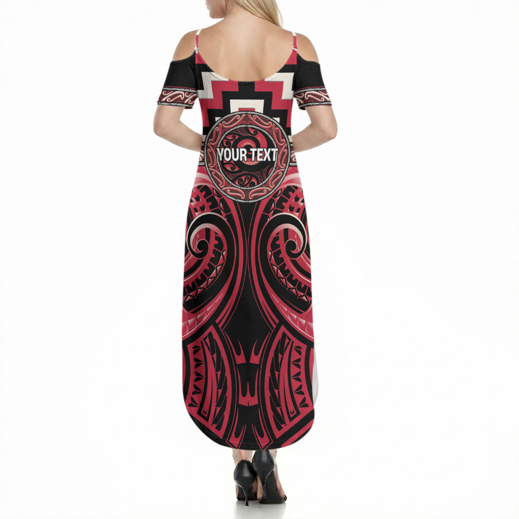 Aotearoa Ngai Te Rangi Personalised Summer Maxi Dress Maori Iwi Poutama Puhoro Tattoo LT14 - Polynesian Pride
