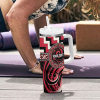 Aotearoa Ngai Te Rangi Personalised Tumbler With Handle Maori Iwi Poutama Puhoro Tattoo LT14 - Polynesian Pride