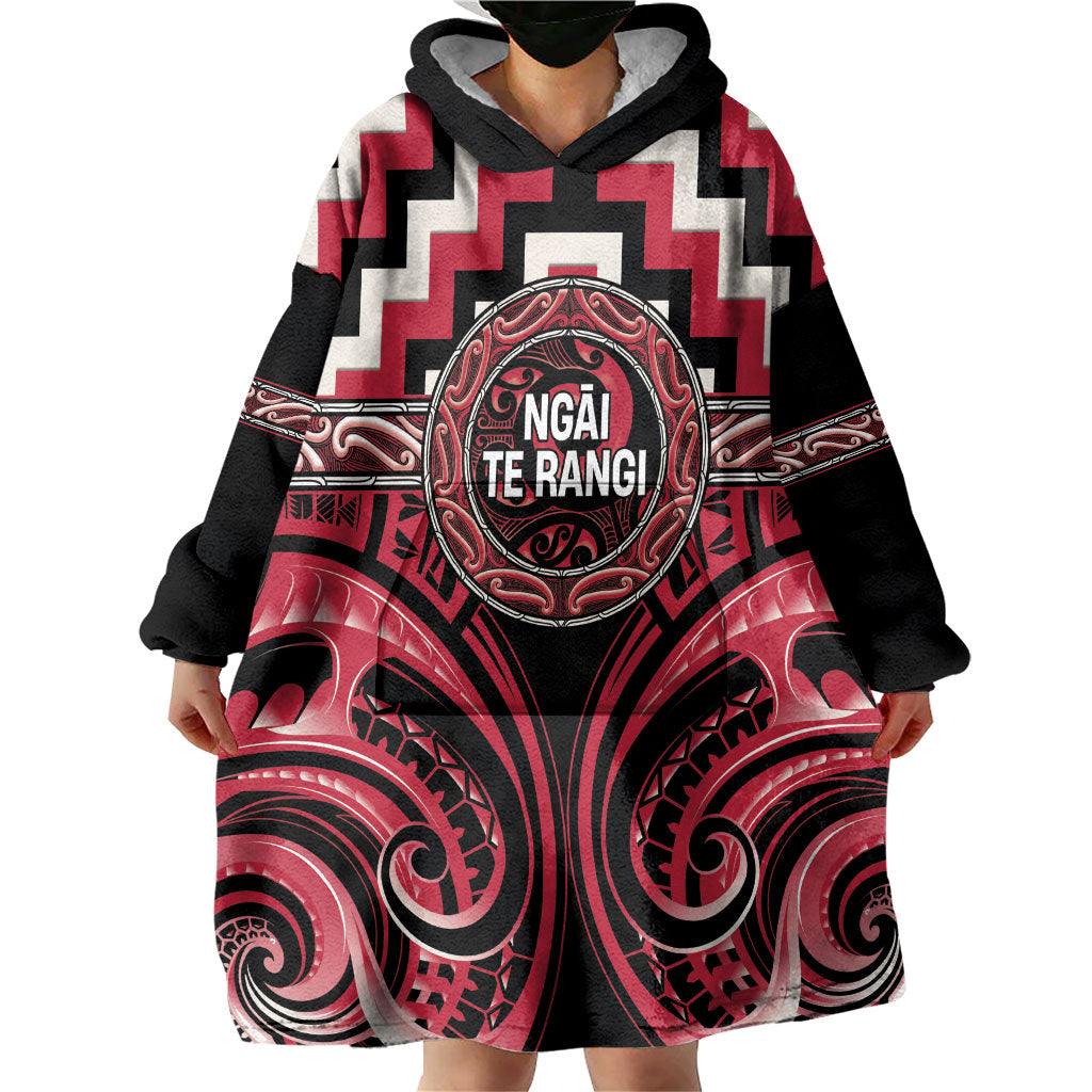 Aotearoa Ngai Te Rangi Personalised Wearable Blanket Hoodie Maori Iwi Poutama Puhoro Tattoo LT14 - Polynesian Pride