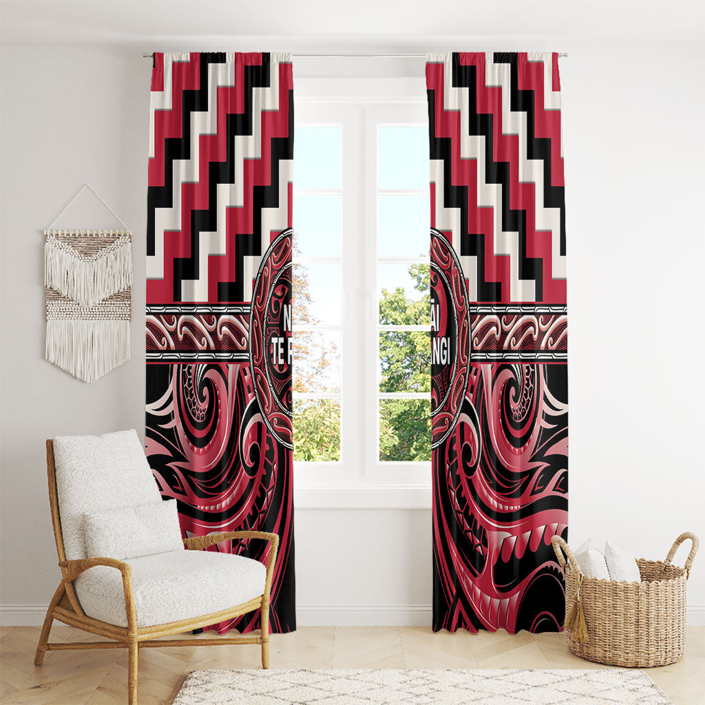 Aotearoa Ngai Te Rangi Window Curtain Maori Iwi Poutama Puhoro Tattoo LT14 - Polynesian Pride